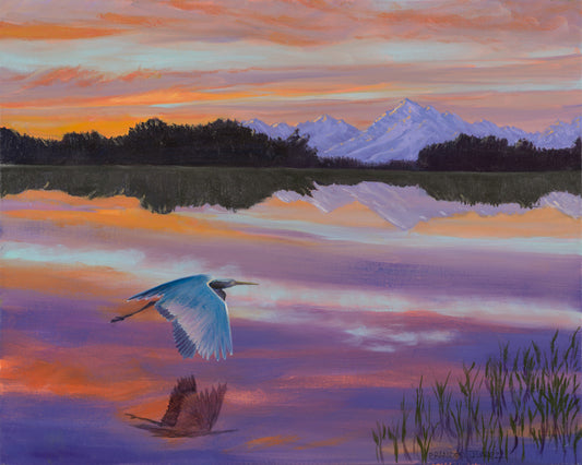 Peggy's Heron 16"x20"