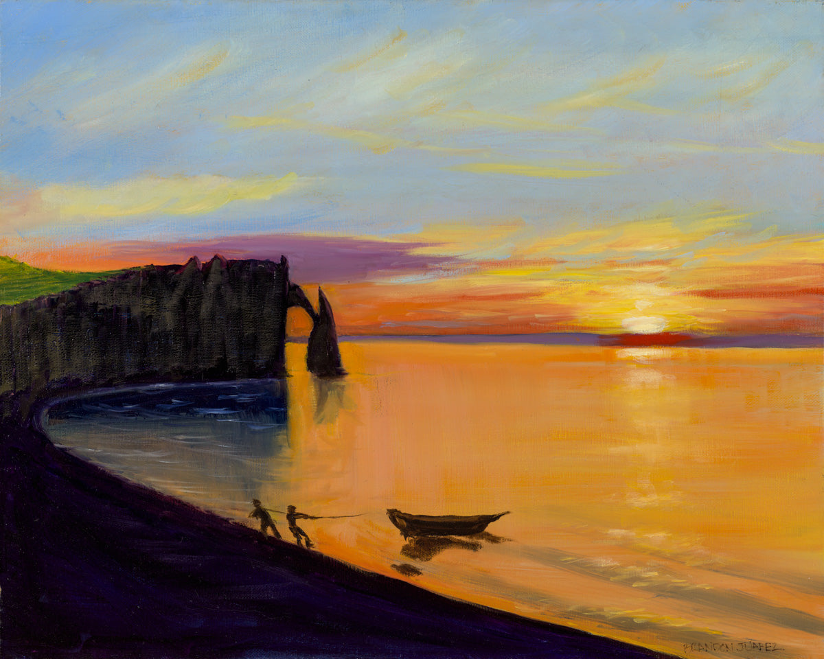 Sunset at Etretat 08"x10"